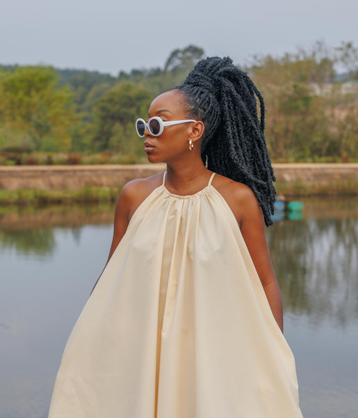 Jua Beige Bubble Dress