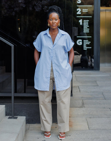 Bahari Blue Striped Shirt