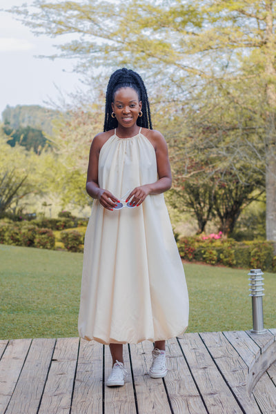 Jua Beige Bubble Dress